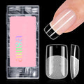 AILLSA Short Square Nail Tips – Half Matte, 120pcs, 15 Sizes, Pre-filed Nails for Home Salon & DIY Nail Art