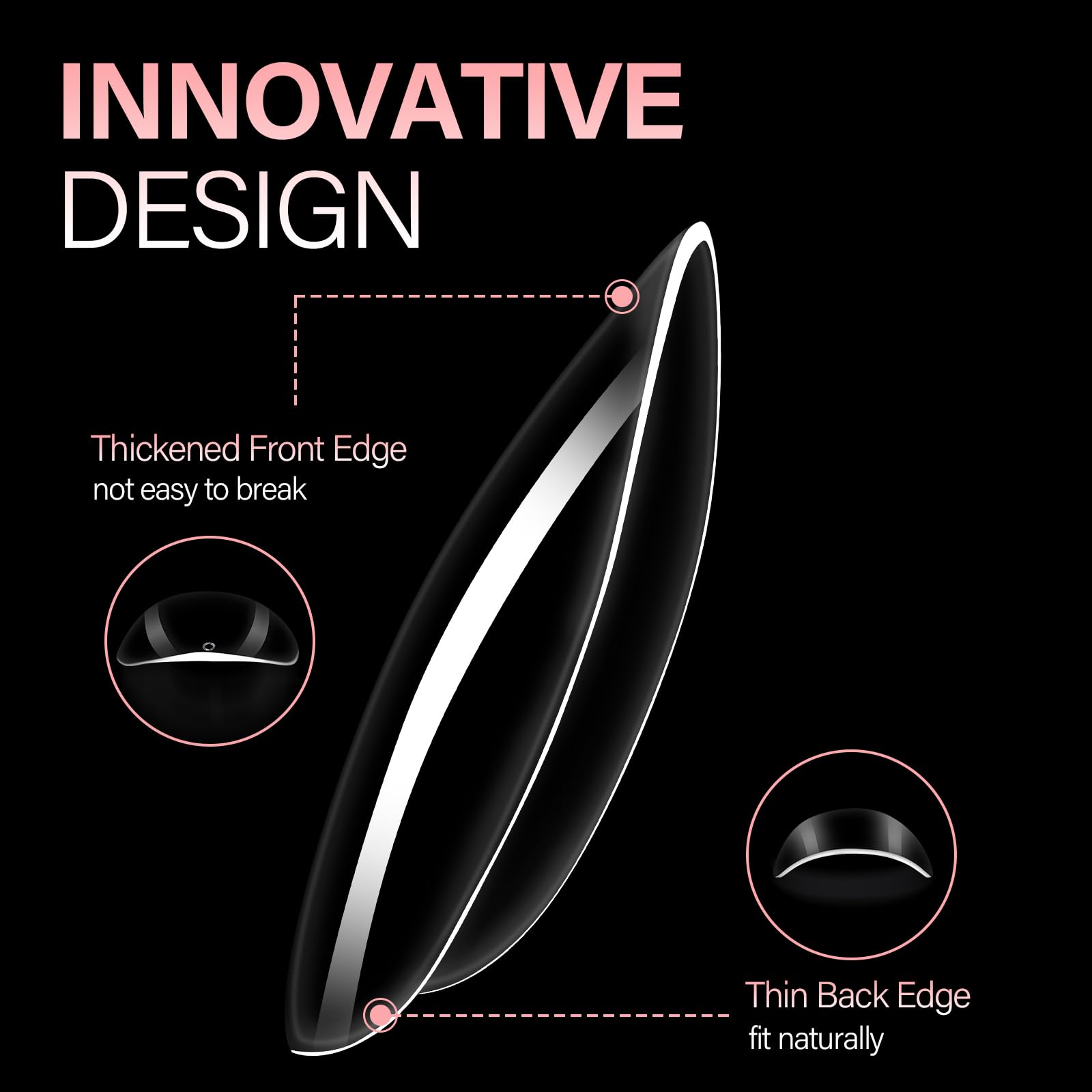 AILLSA thick front edge strengthens tips for improved durability and longer wear.