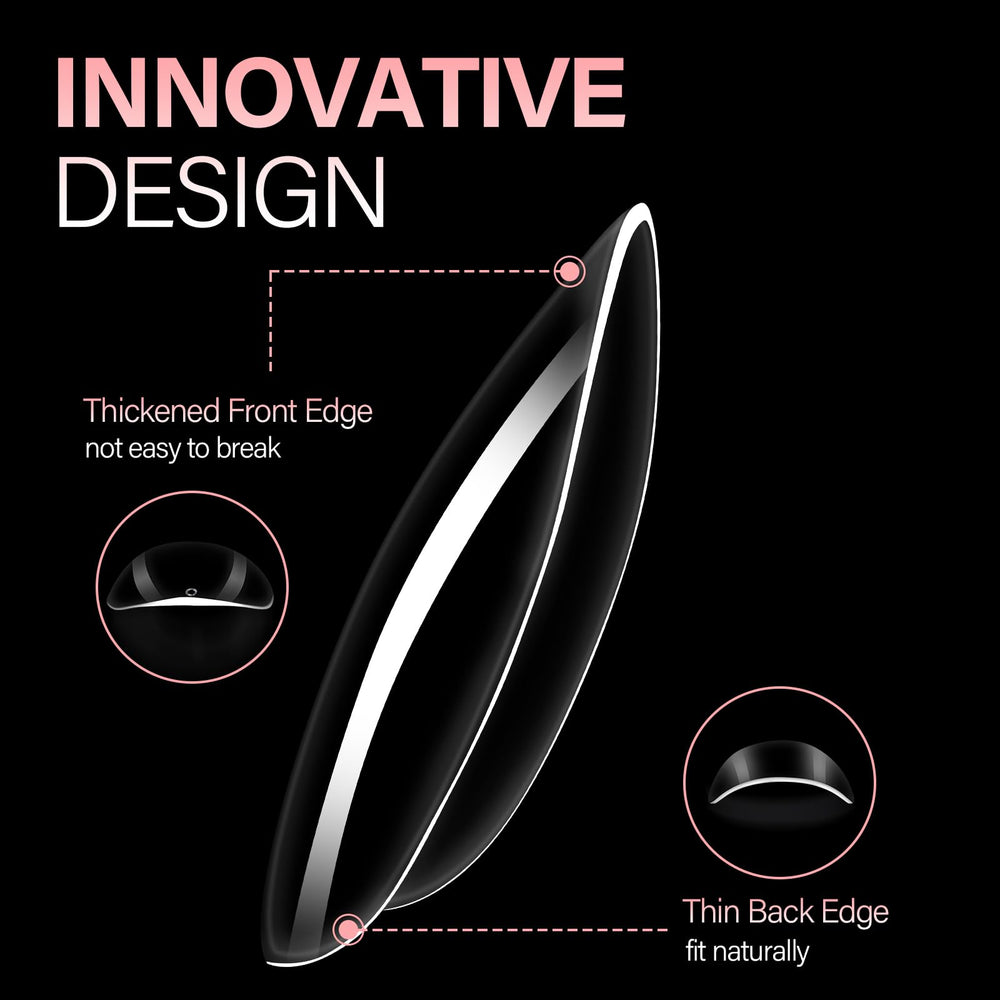 AILLSA thick front edge strengthens tips for improved durability and longer wear.