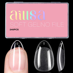 AILLSA tips uñas almendra corta para extensión con aspecto natural
