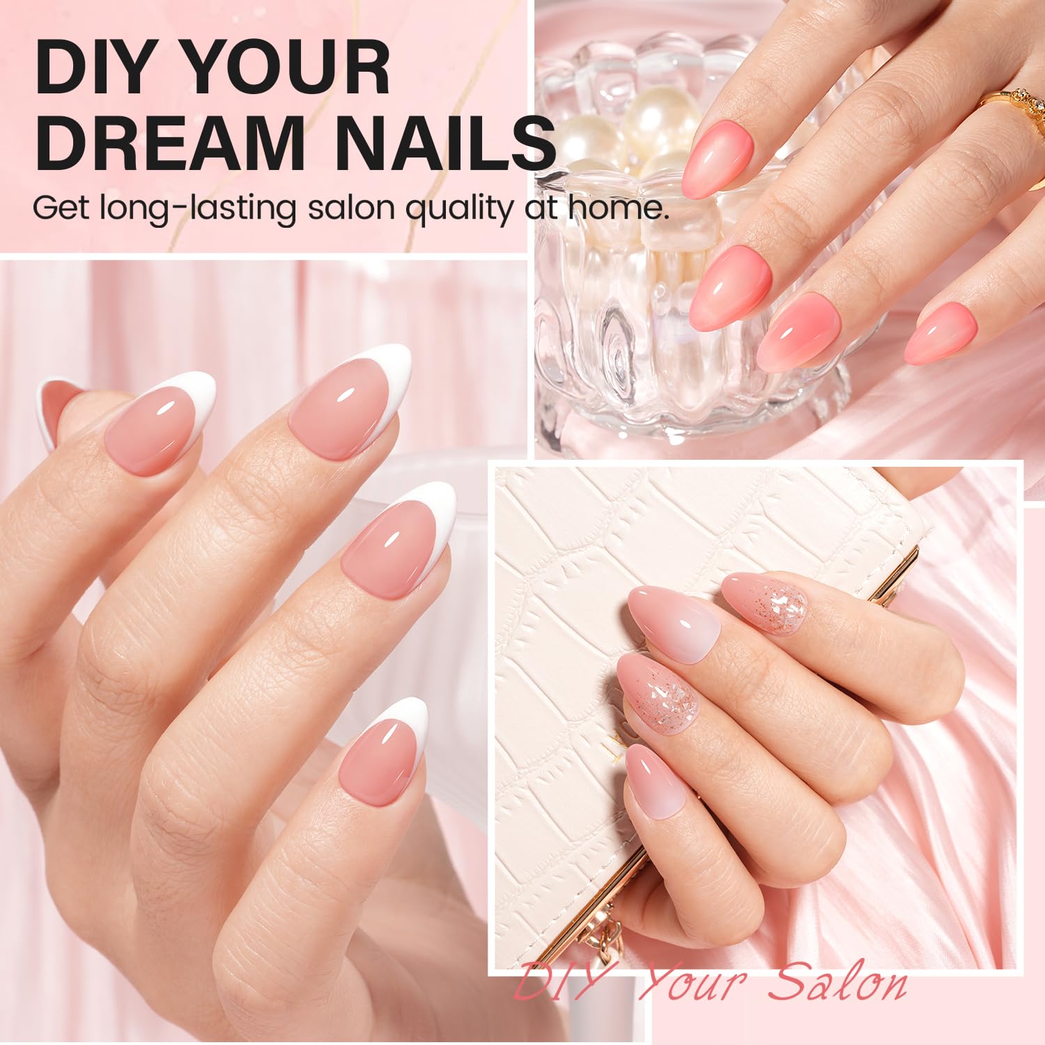 Extensiones de uñas en forma almendra de AILLSA para modelar rápido