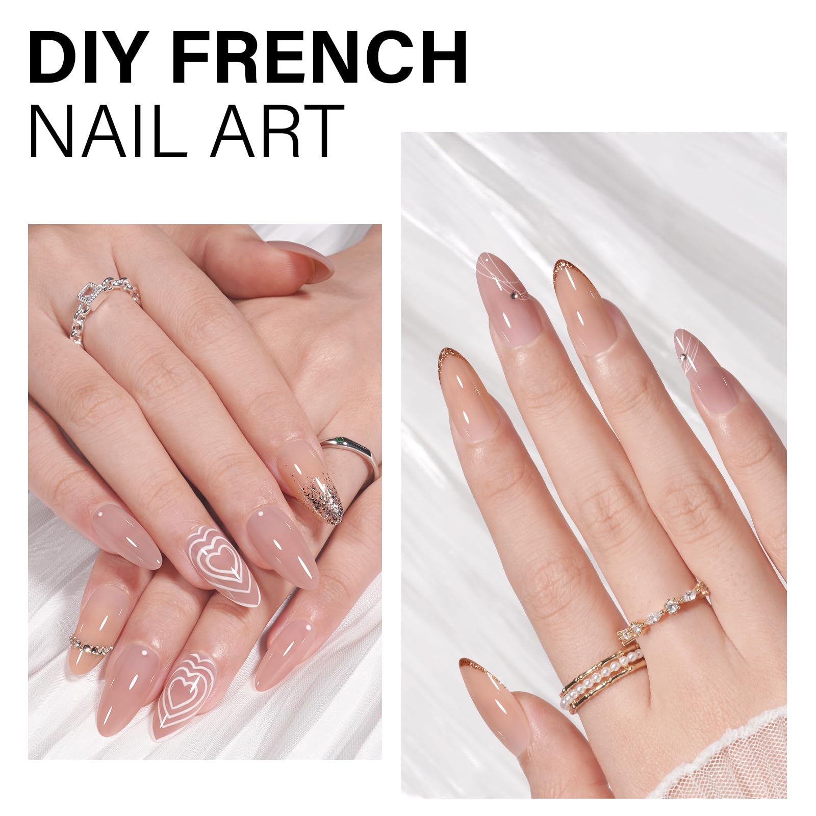 Colores sólidos de moda para uñas almendra AILLSA, combinaciones versátiles para eventos