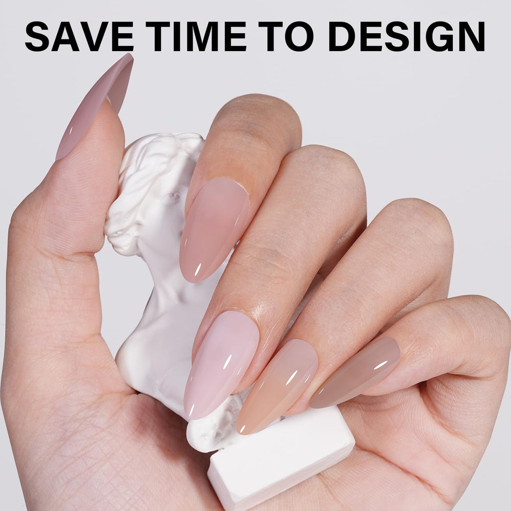 Uñas AILLSA almendra con gel de alta calidad, flexibles y duraderas