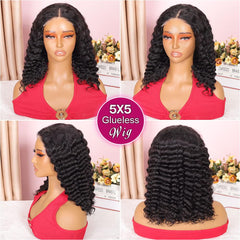 Ailwelia Curly Bob Wig adjustable cap demo for secure comfortable fit