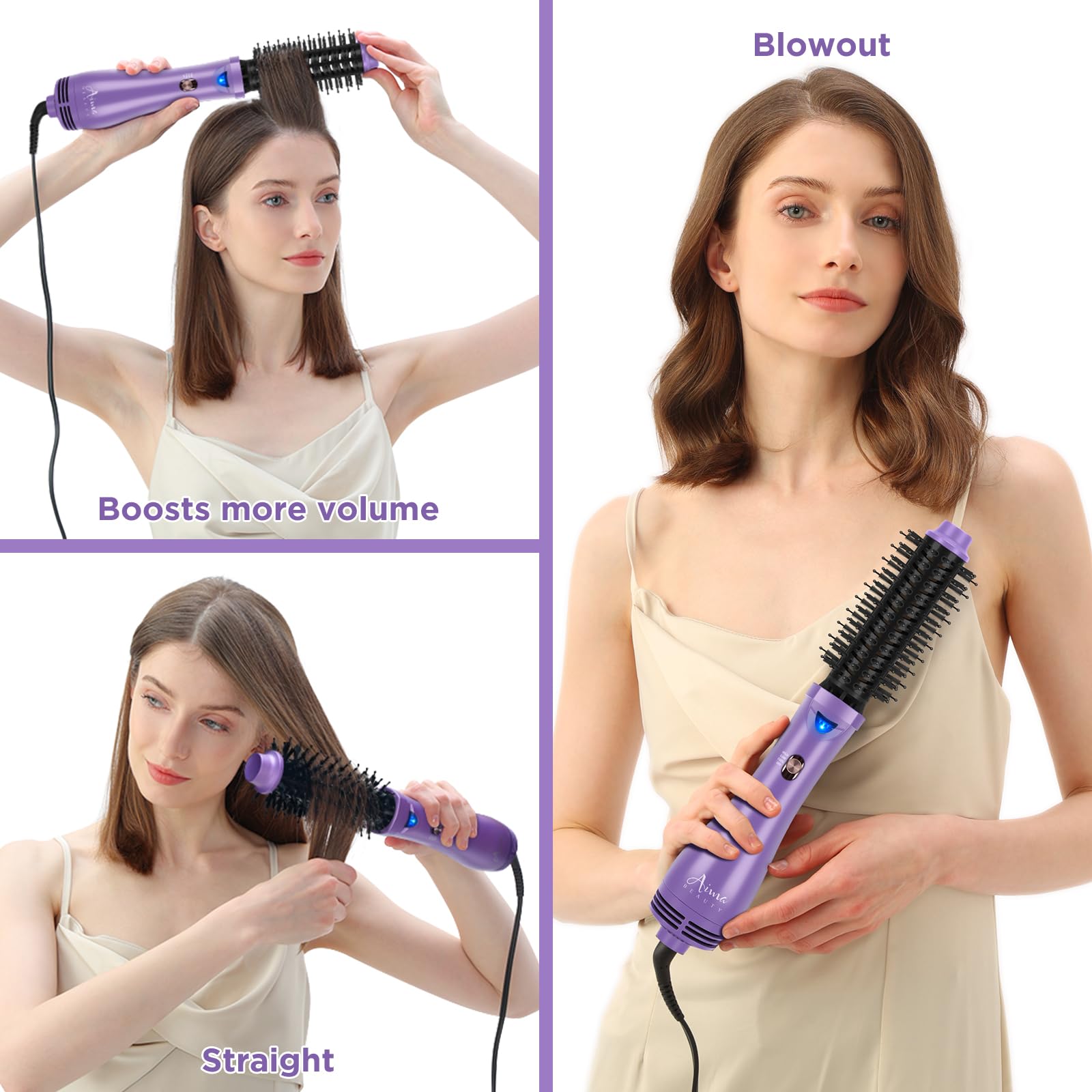 Aima Beauty Hot Air Brush cool shot button for quick styling tweaks