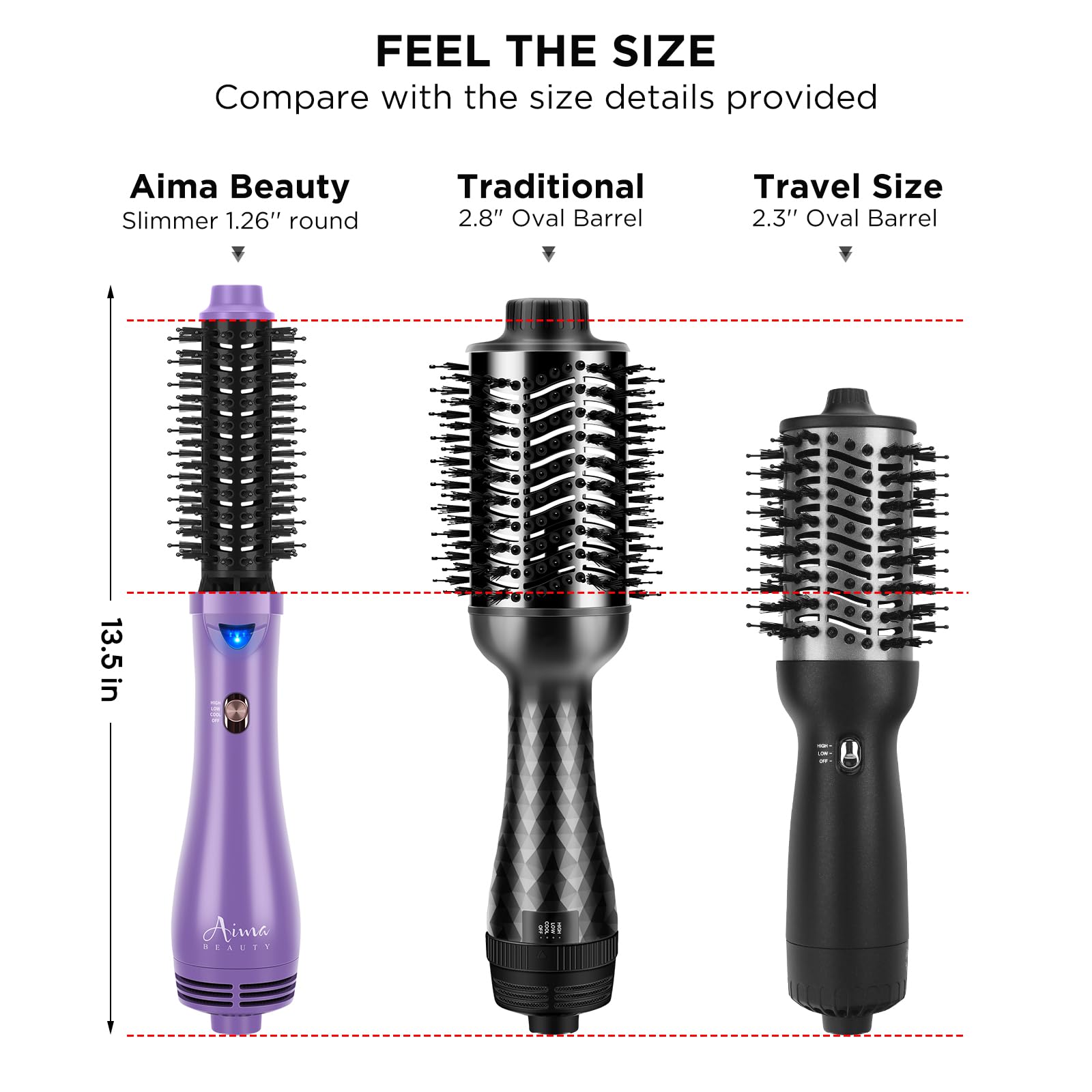 Aima Beauty Hot Air Brush ionic ceramic coating for smooth, healthy-looking hair