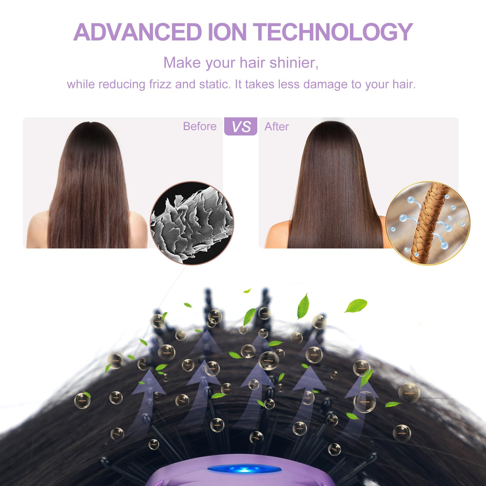 Aima Beauty Hot Air Brush round brush head delivering smoothing and volume