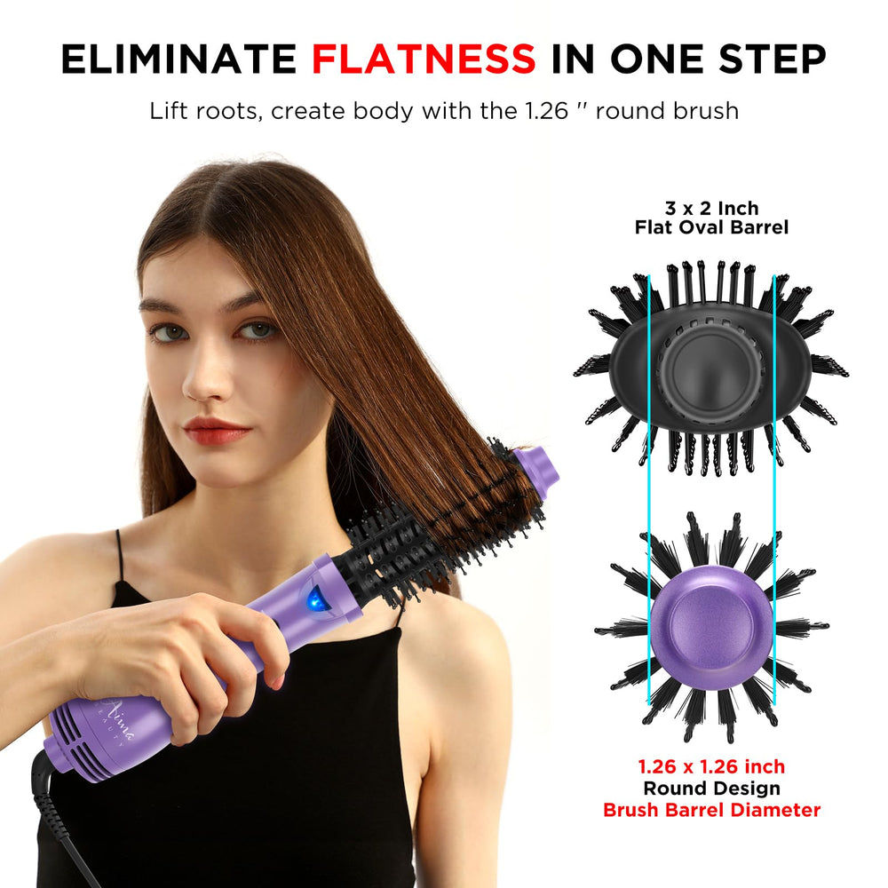 Aima Beauty Hot Air Brush side handle for comfortable grip during styling