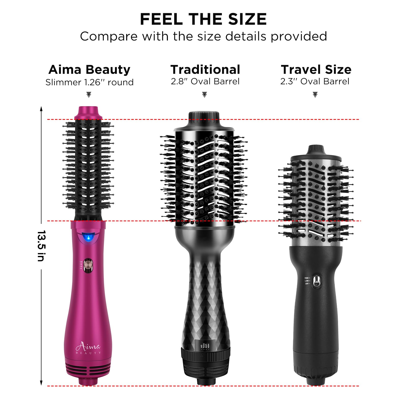 Aima Beauty One Step 4-in-1 tool with attachments for drying, curling, and straightening.