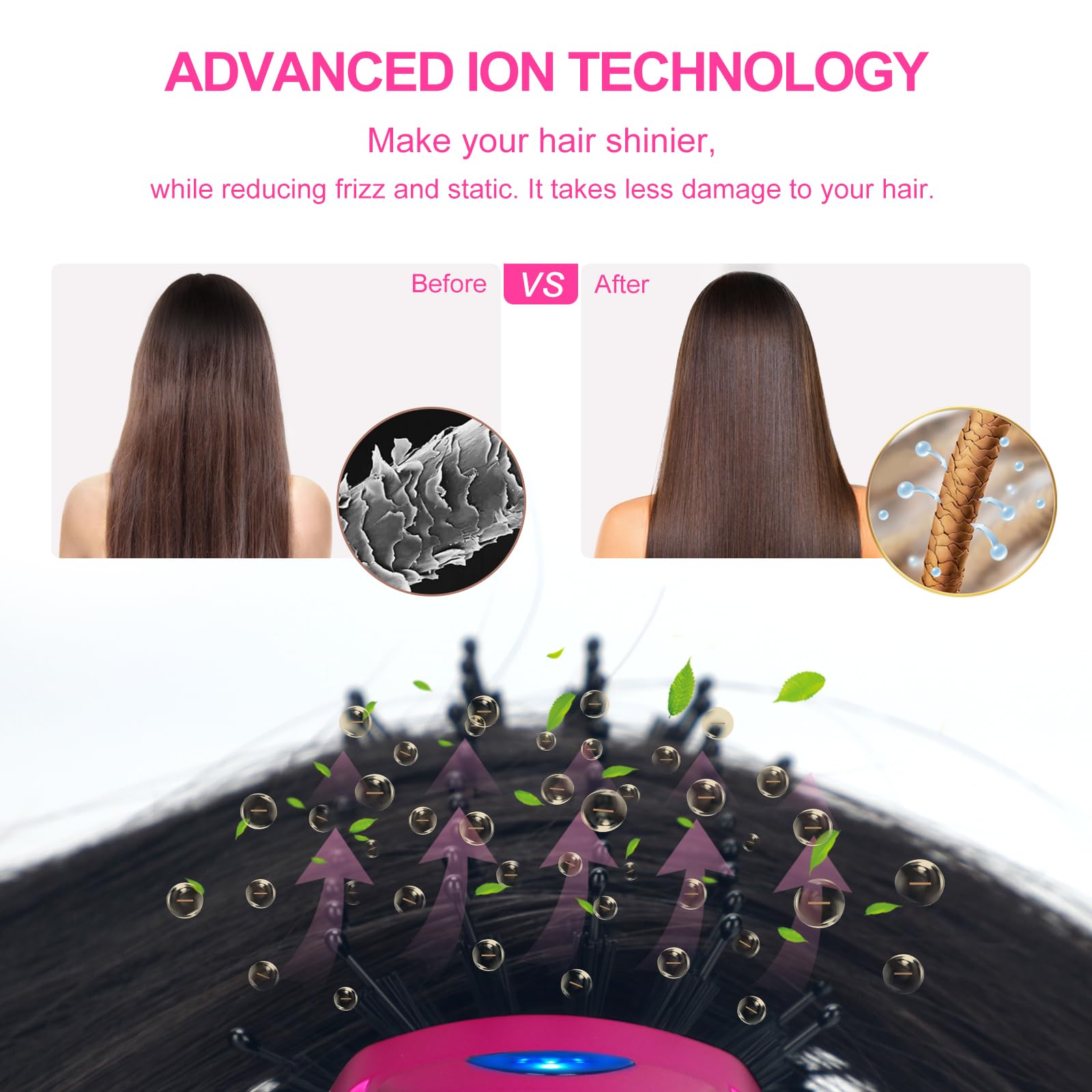 Aima Beauty Ceramic coating provides even heat for gentle styling.