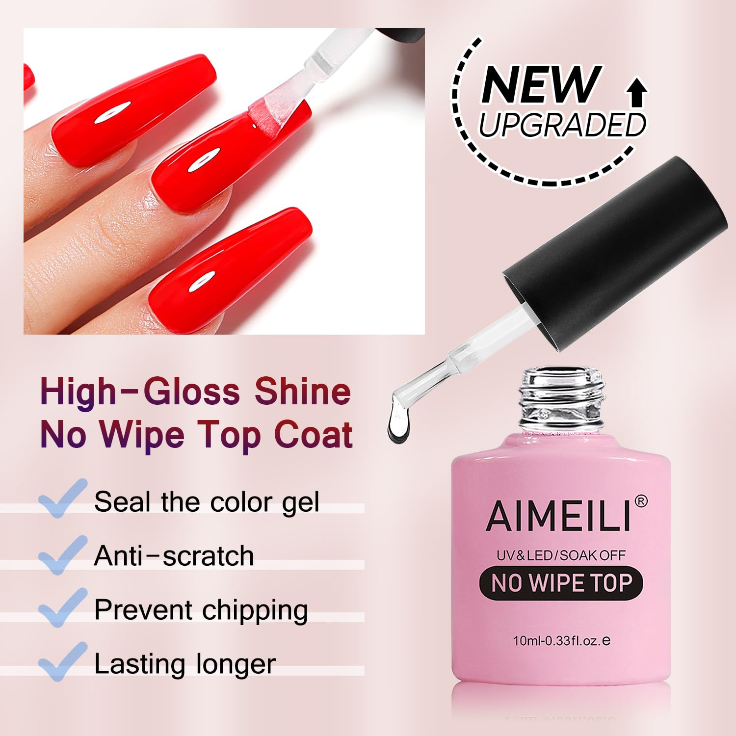 AIMEILI brillo espejo en uñas, efecto duradero y deslumbrante.