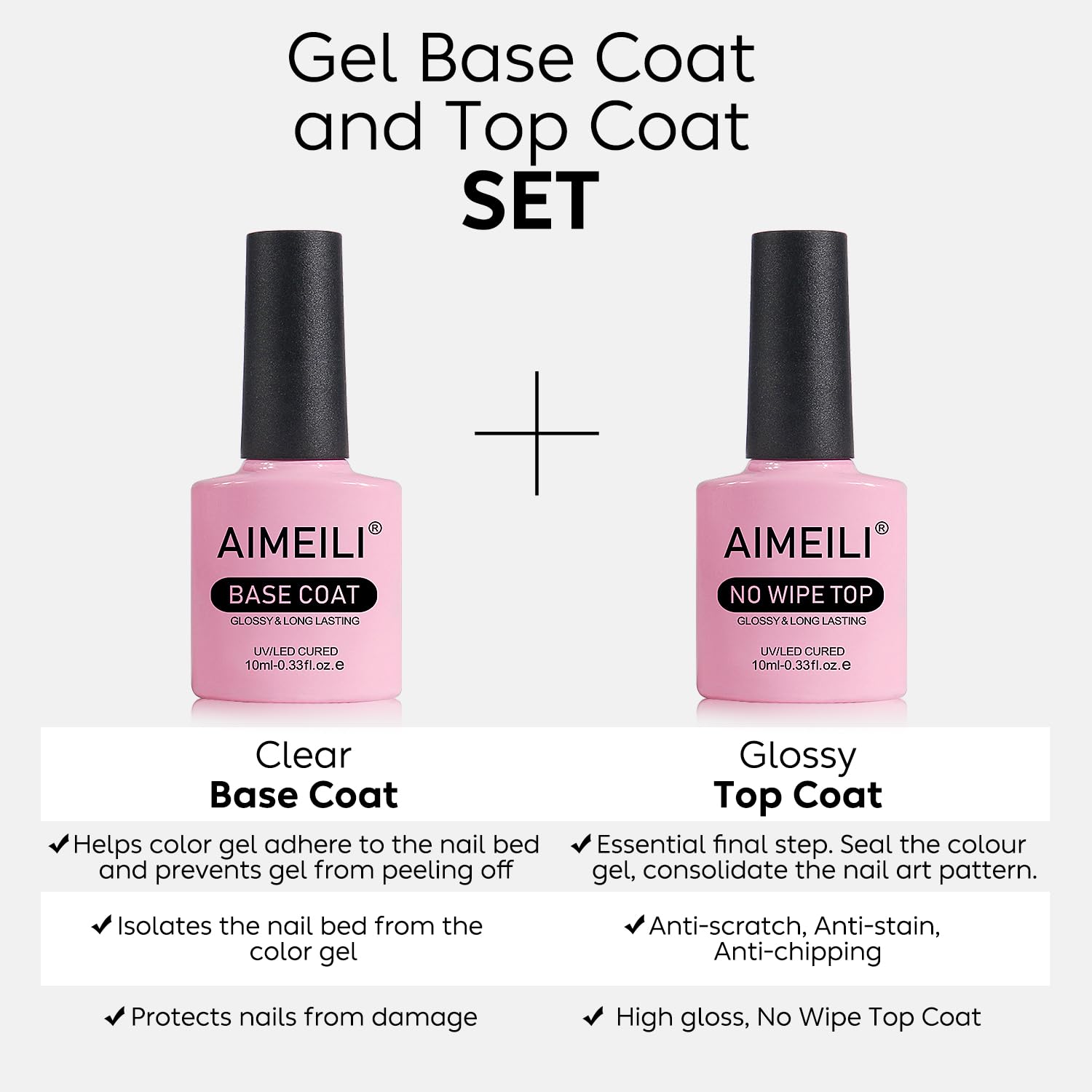 Conjunto de esmalte gel AIMEILI 2x10 ml para manicura en casa.