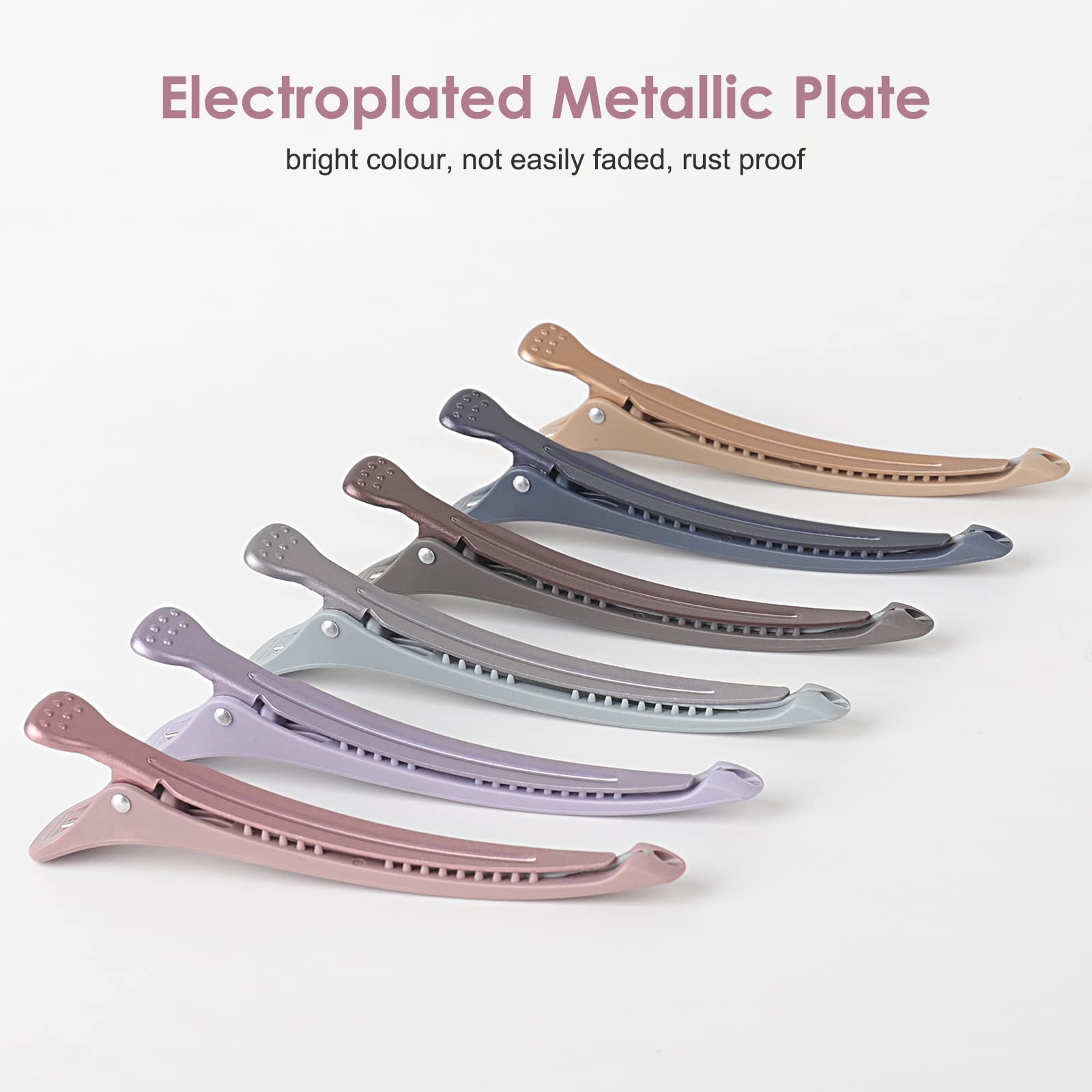 AIMIKE 6pcs hair clips set for styling and sectioning; suitable for salon and home.