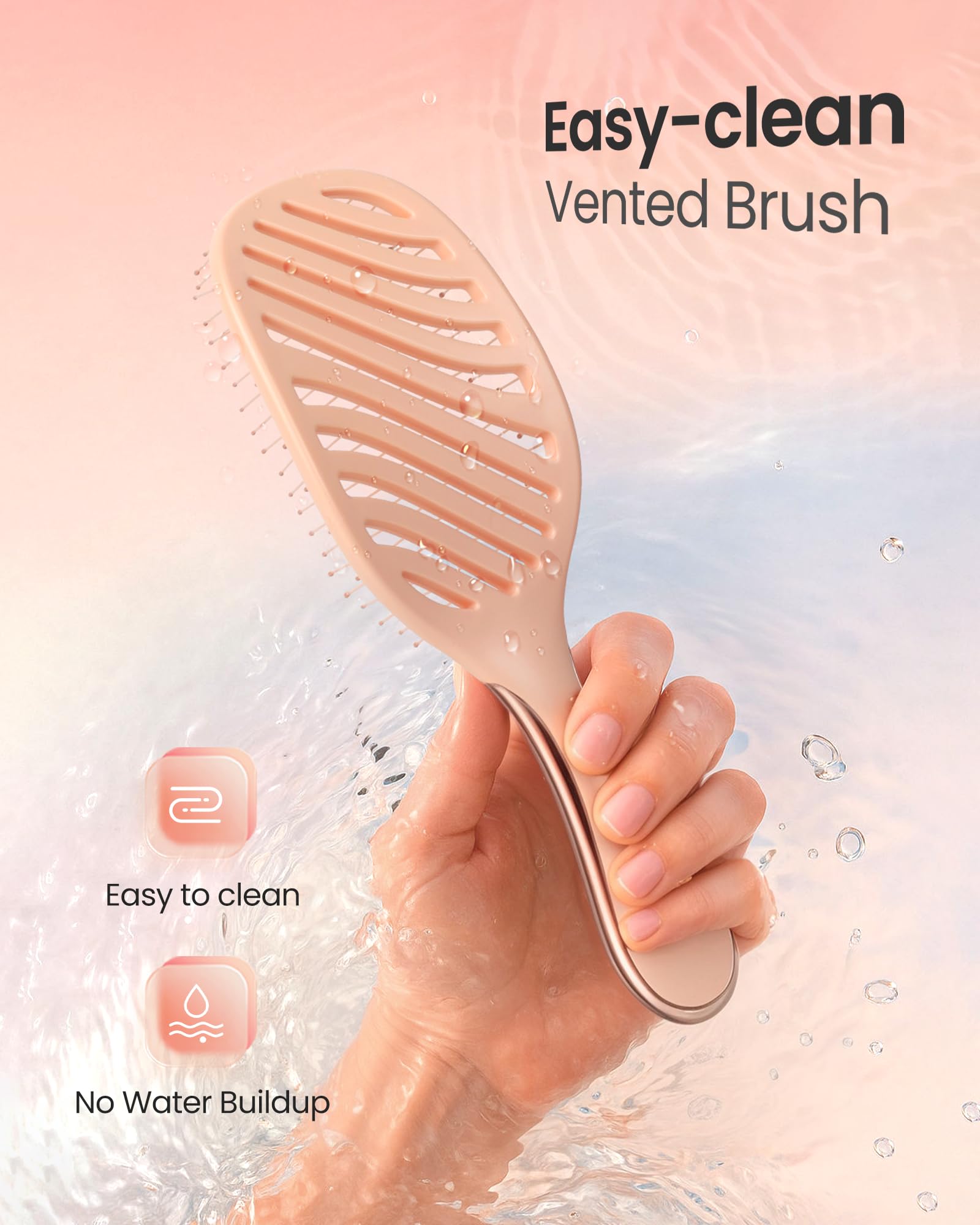 AIMIKE ball-tipped bristles massage the scalp while distributing oils for shine.