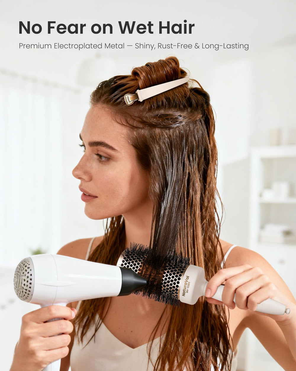 AIMIKE clip de pelo con plástico ABS y silicona premium resistente a la humedad.
