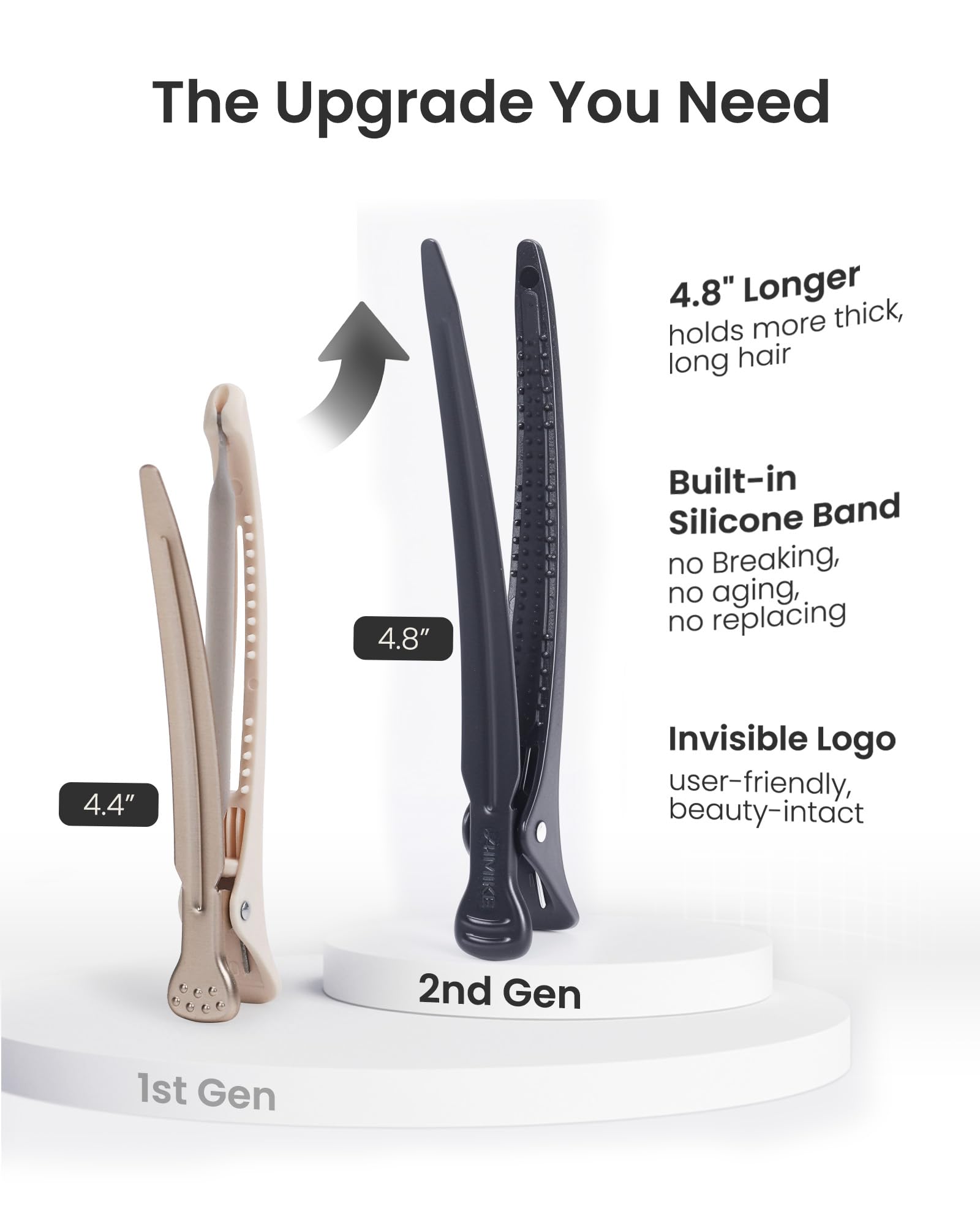 AIMIKE clip de dimensiones extensoras para secciones amplias de cabello.