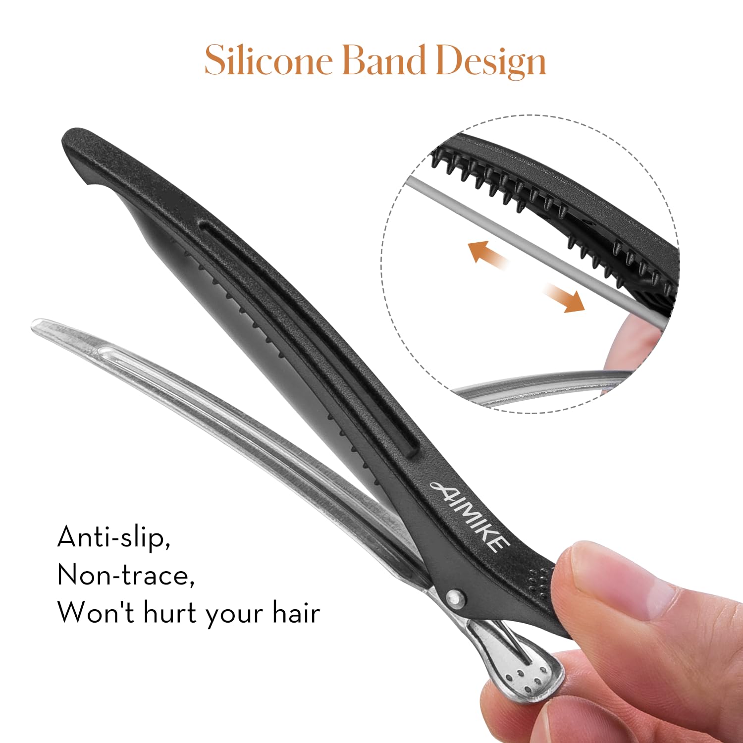 AIMIKE clip para cabello largo, agarre firme durante el peinado.