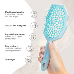 AIMIKE Glacier Detangling Brush flexible-bristles glide through knots with ease.
