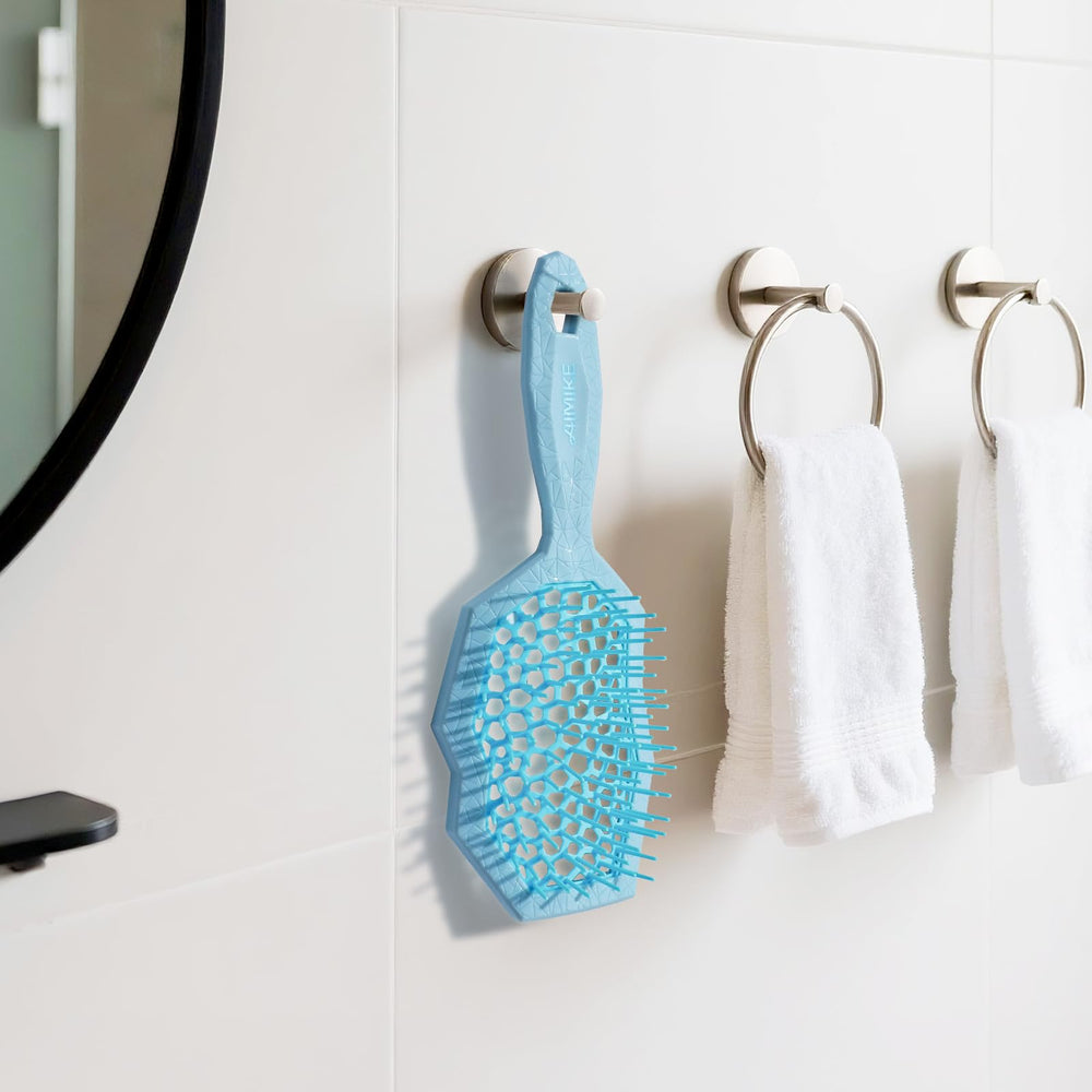 AIMIKE Glacier Detangling Brush travel-friendly, compact for on-the-go detangling.