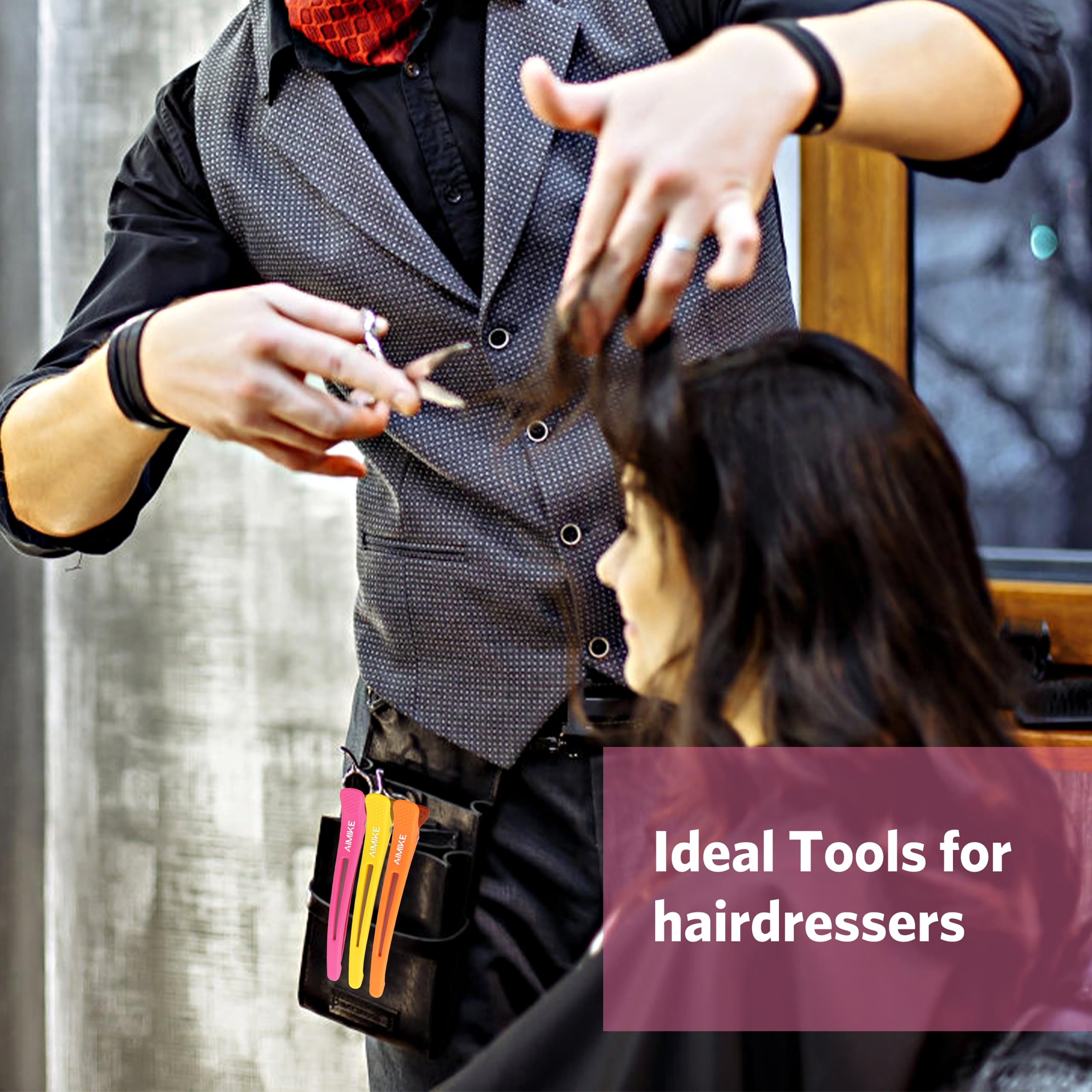 AIMIKE hair clips ideal for foils, curling, and drying.