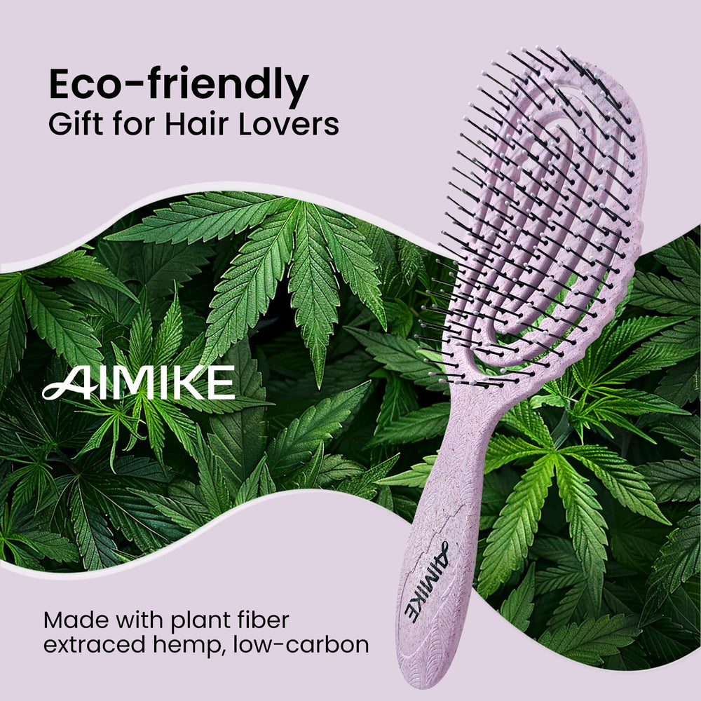 Close-up of ultra-soft bristles on the AIMIKE detangler brush.