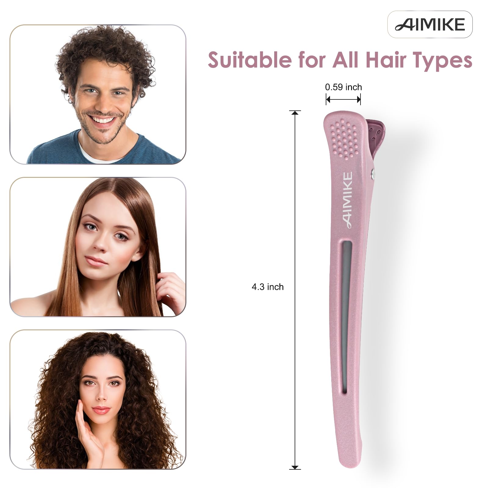 AIMIKE lightweight hair clip; anti-slip design for comfortable long wear.