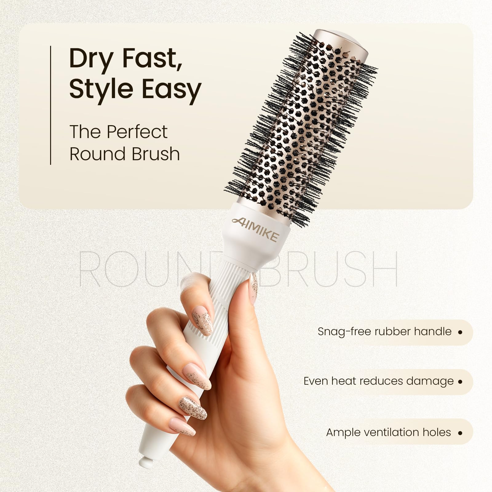 AIMIKE NaturaVol round brush 1-3 inch barrel ideal for short hair like bobs