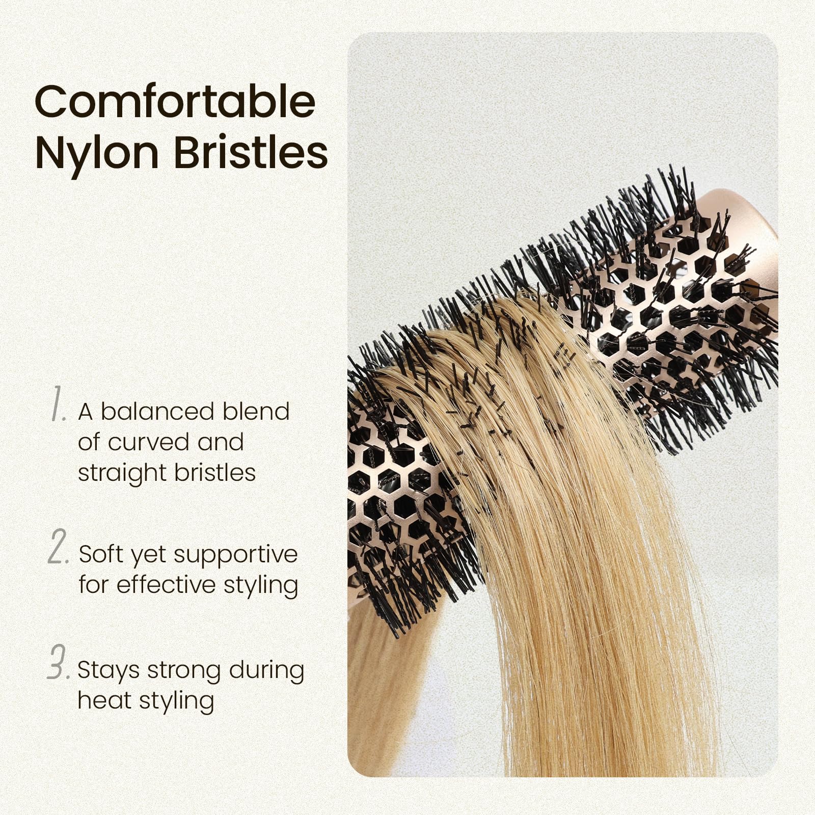 AIMIKE NaturaVol round brush ergonomic handle for comfortable grip