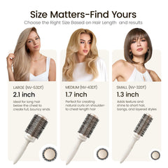 AIMIKE NaturaVol round brush showcasing nano ion tech for reduced static and shine