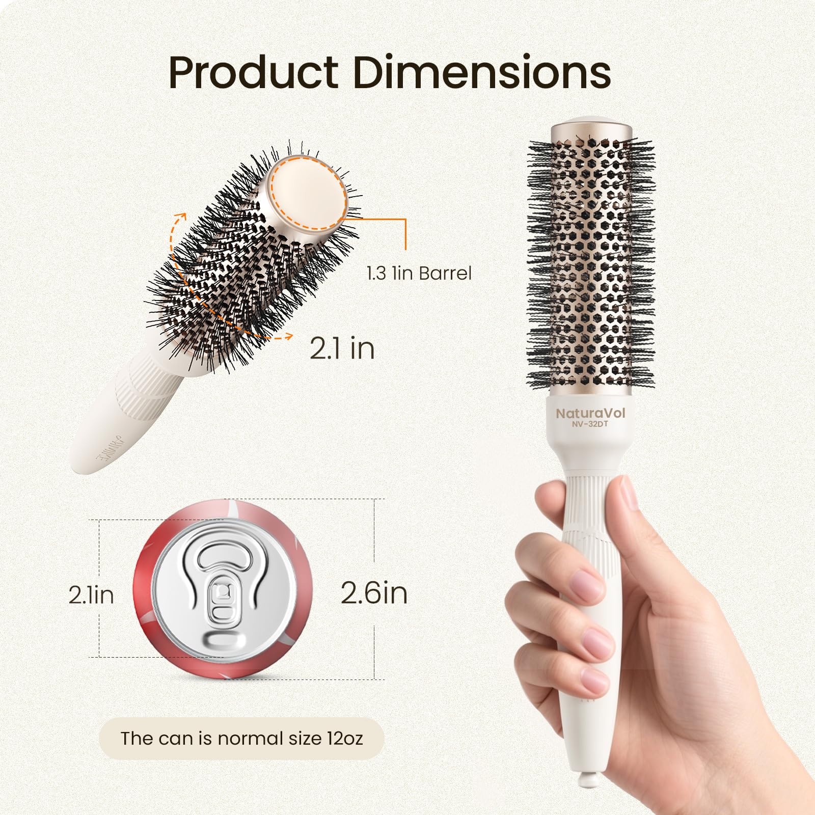 AIMIKE NaturaVol round brush used on short hair to add volume and shape