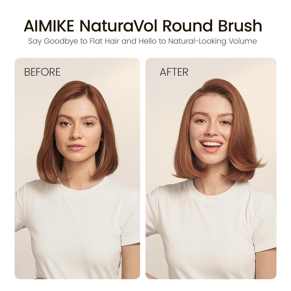 AIMIKE NaturaVol round brush with two clips for easy sectioning during styling
