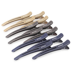AIMIKE pinzas de boca de pato, vista frontal; sujetan el cabello con precisión para peinados duraderos.