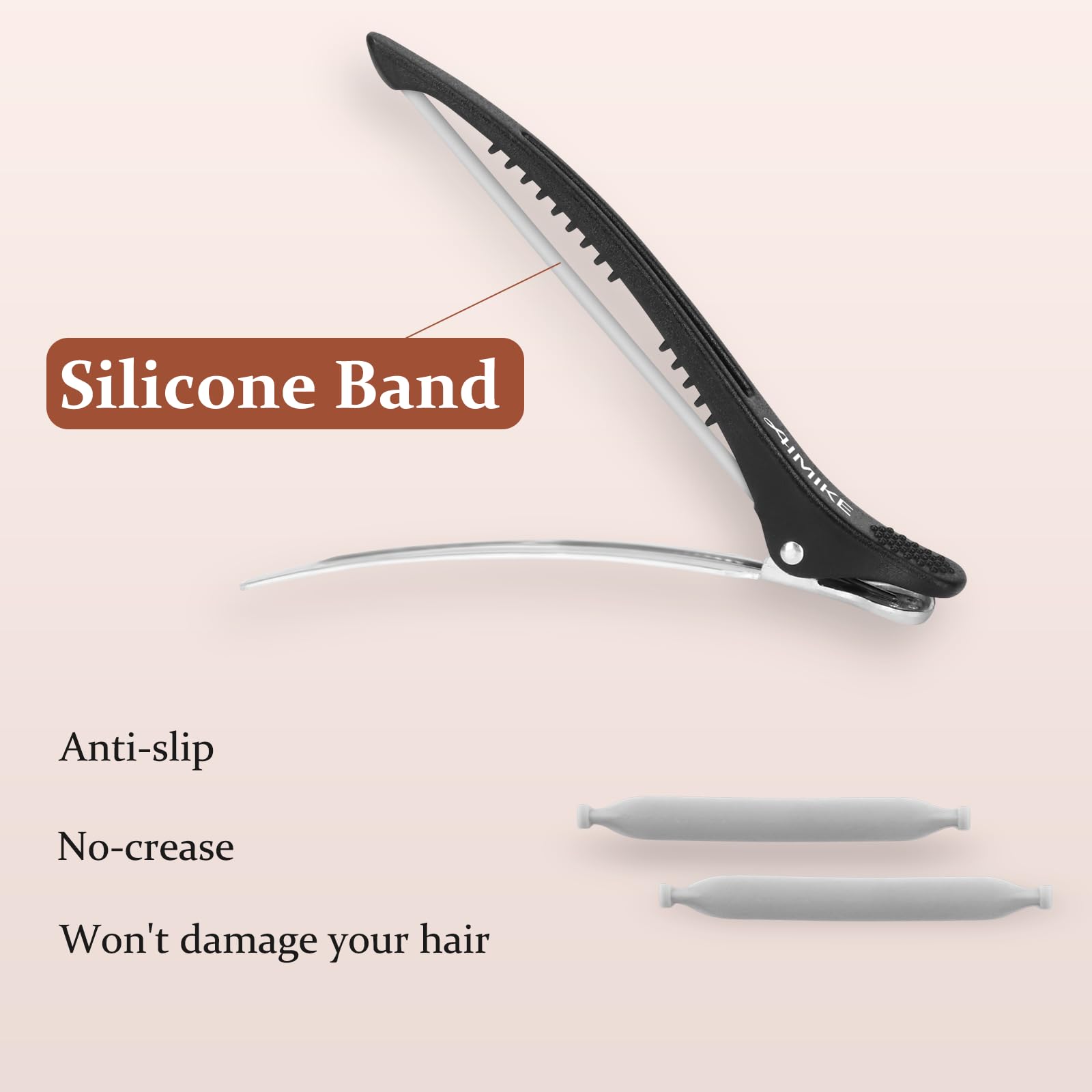 AIMIKE no-slip clip with metal spring provides secure grip.