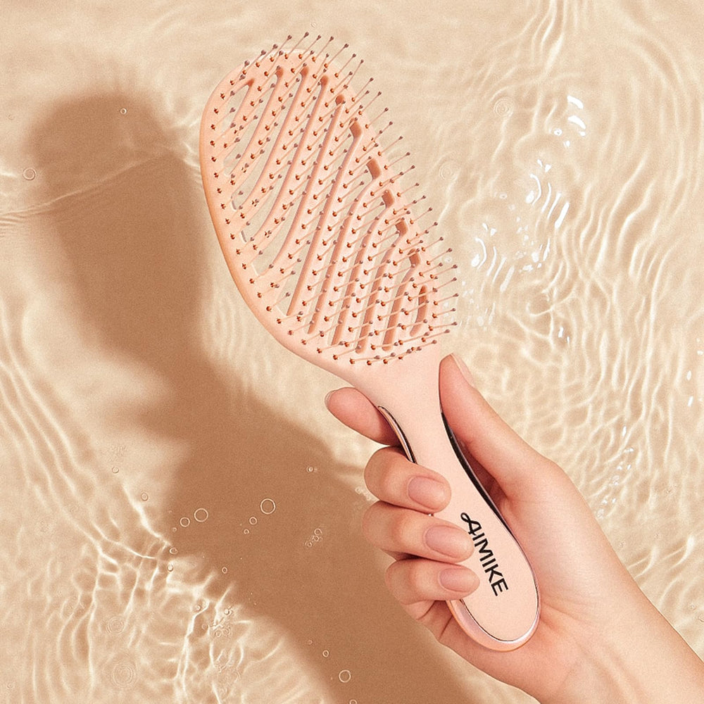 AIMIKE Rose Luxe Detangler Brush lightweight, gift-ready packaging design.