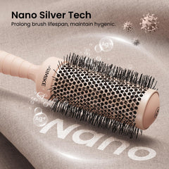 AIMIKE anti-static bristles close-up reduce snagging during styling.