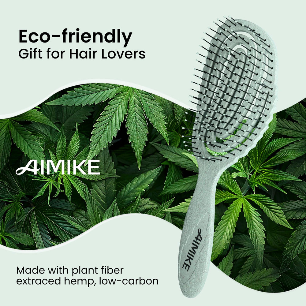 AIMIKE soft bristles glide through hair and reduce pulling during detangling.