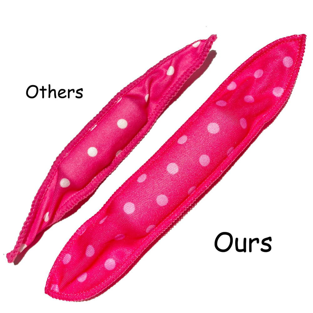 Aimin Hair pink curlers foldable design, portable for travel and storage.