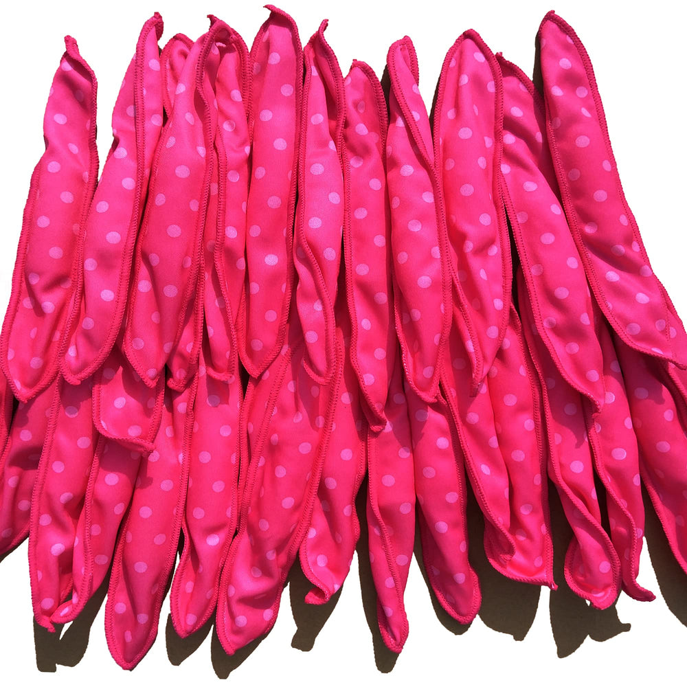 Aimin Hair pink overnight curlers packaging for easy at-home styling.