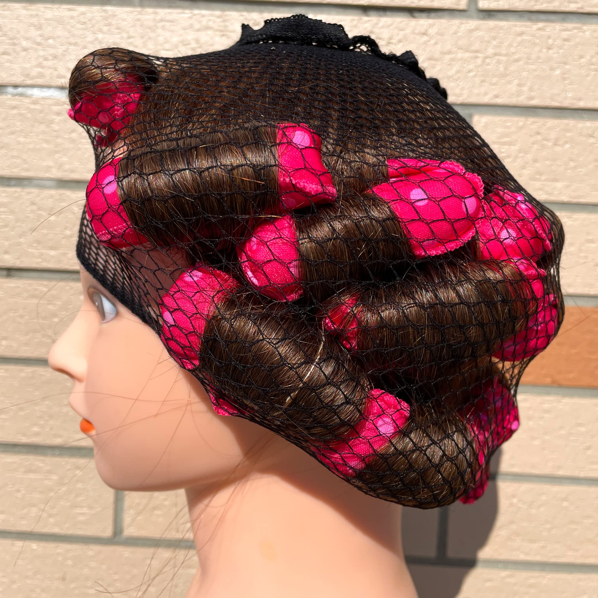 Aimin Hair pink curlers with compact travel case for easy packing.