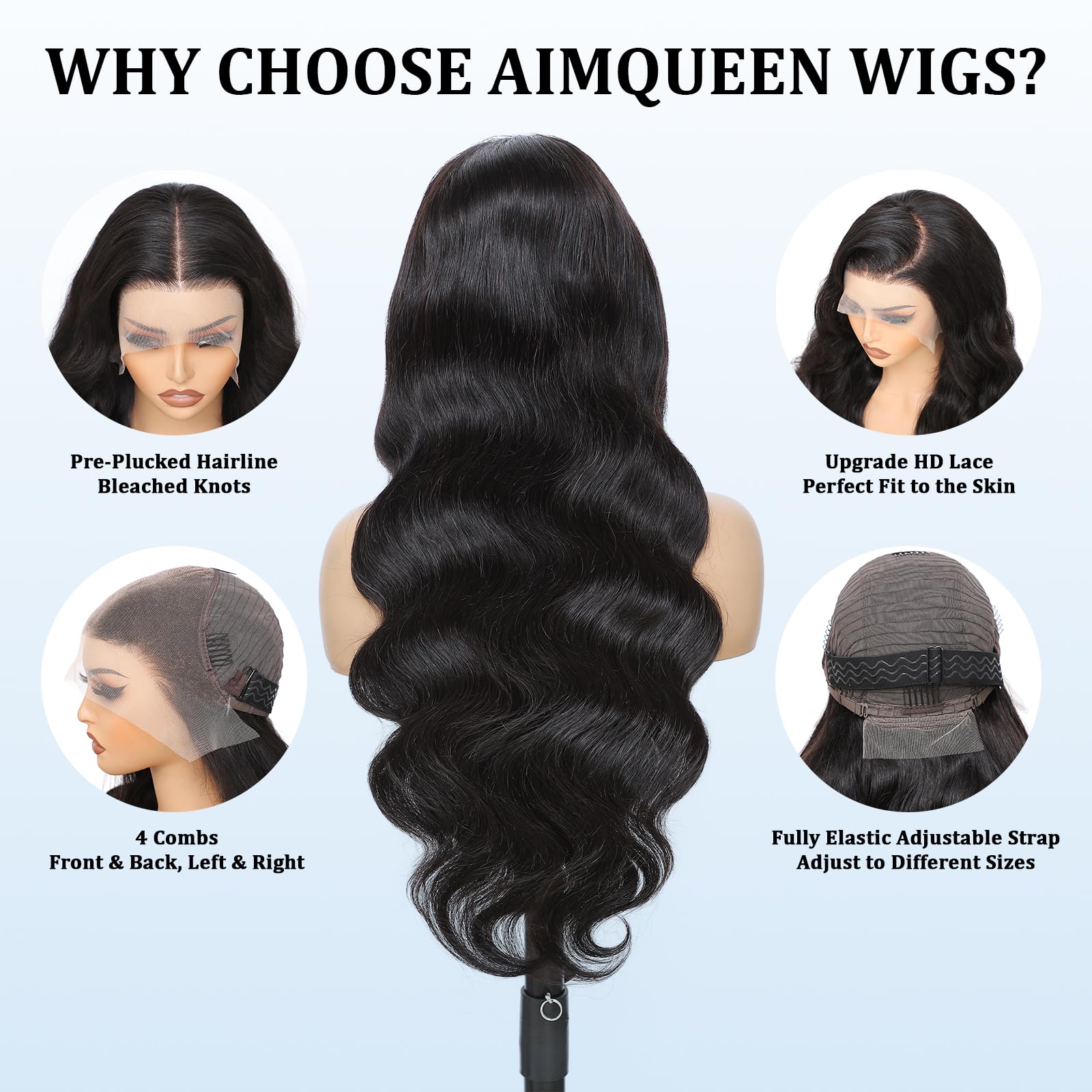 Aimqueen baby hair detail for versatile styling and soft edges.