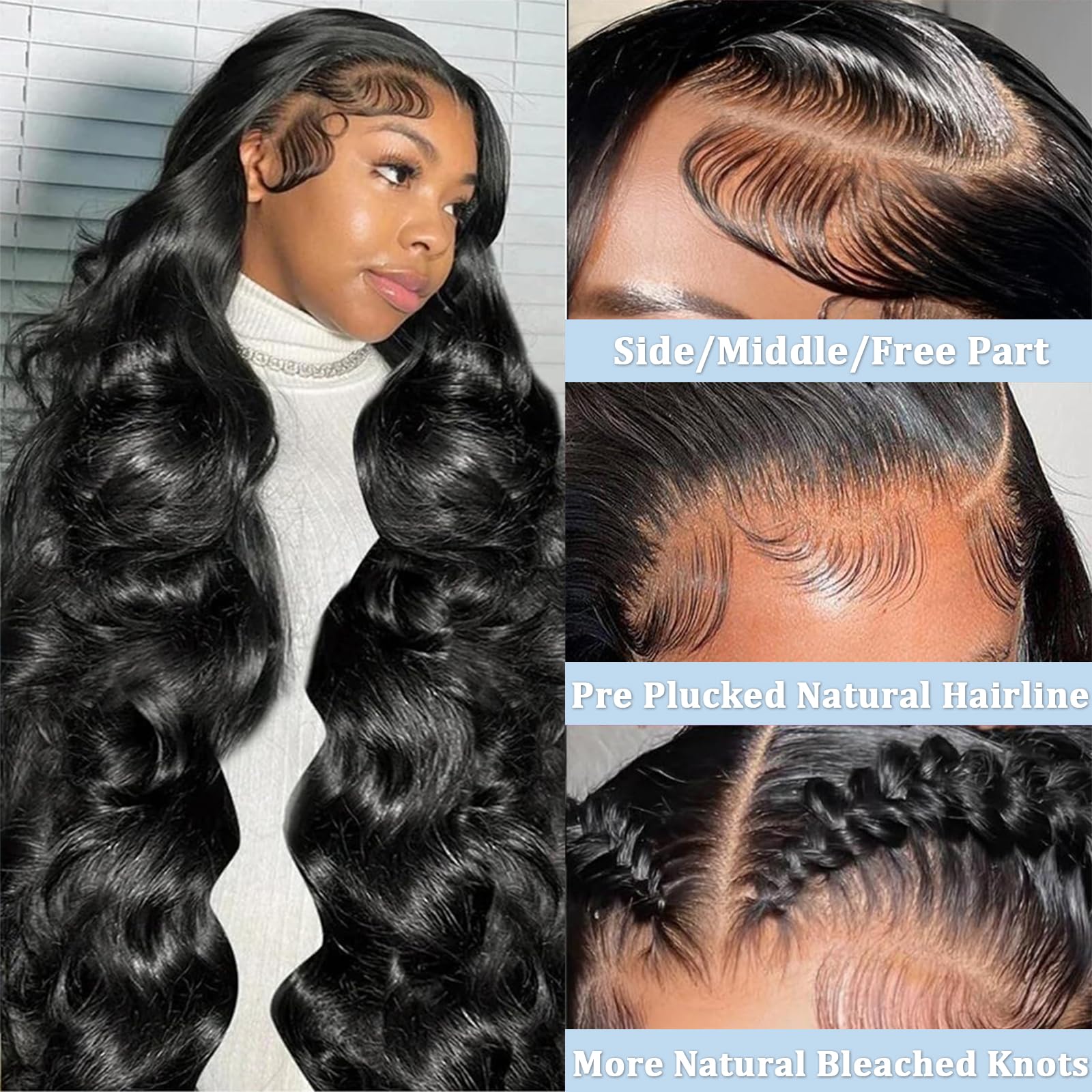 Aimqueen 13x6 HD lace front wig highlights seamless scalp blend.