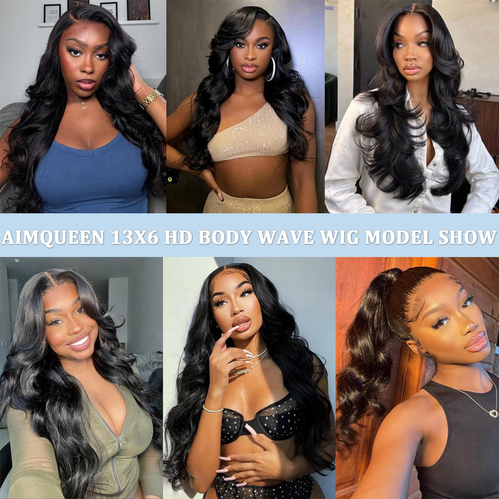 Aimqueen natural color lace front wig, breathable cap for daily wear.