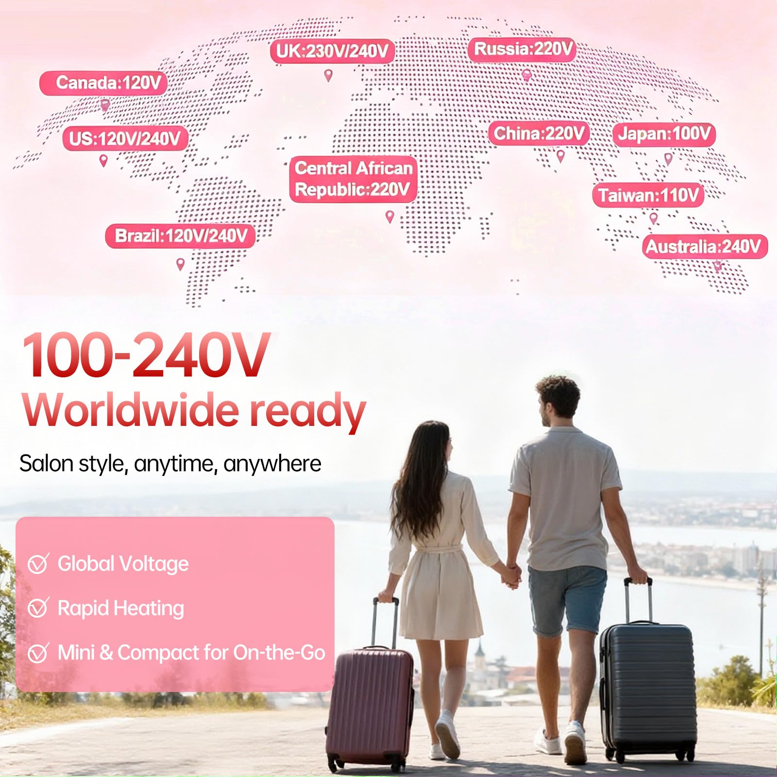 AIMSEE 360-degree swivel cord offers flexible styling.