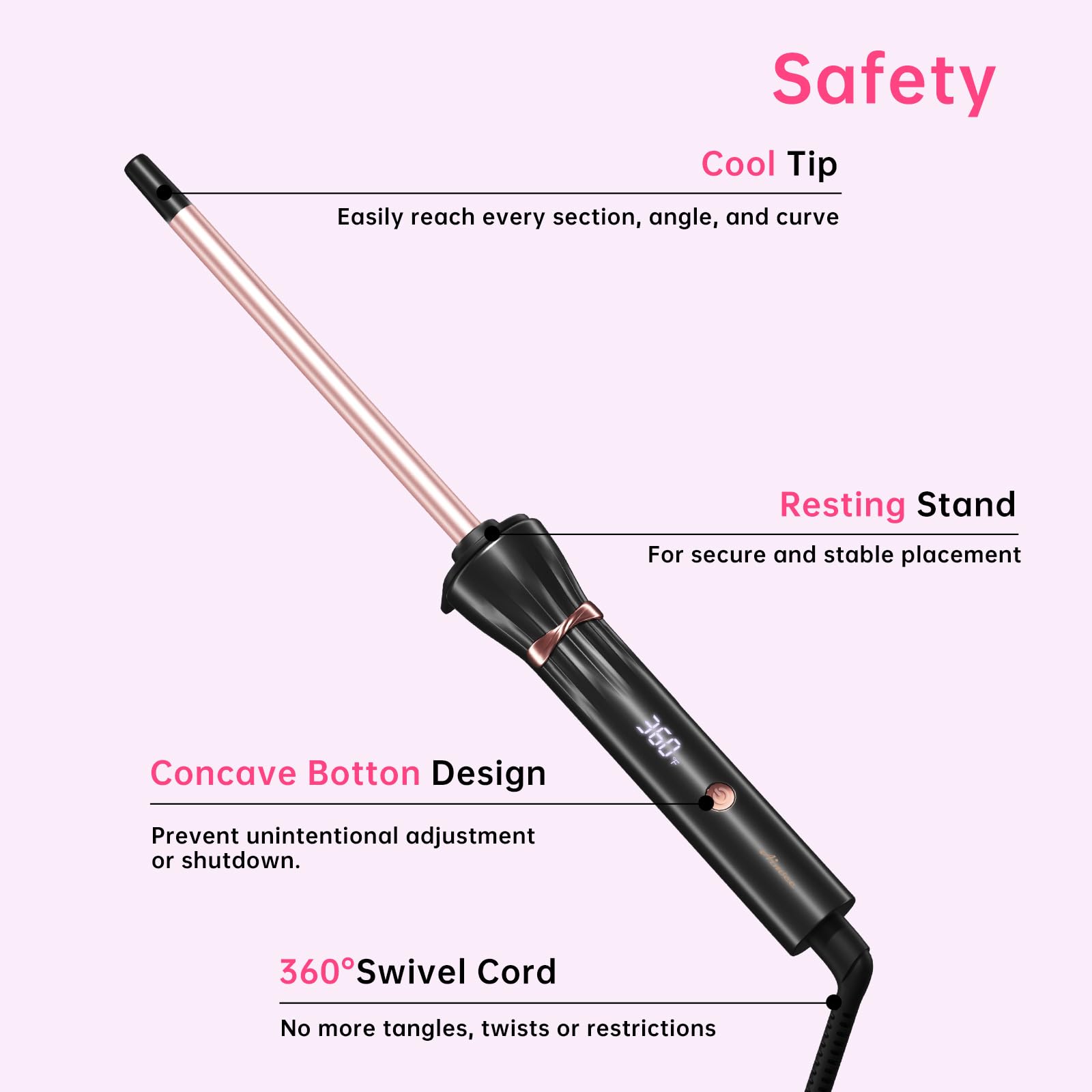 AIMSEE wand styling both short and long hair with ease.