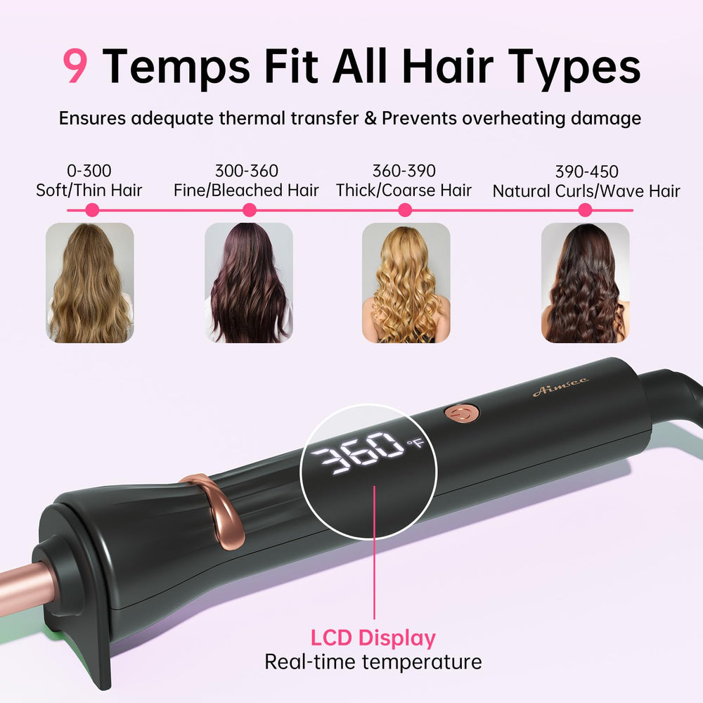 AIMSEE cool-tip and resting stand for safer, steadier styling.