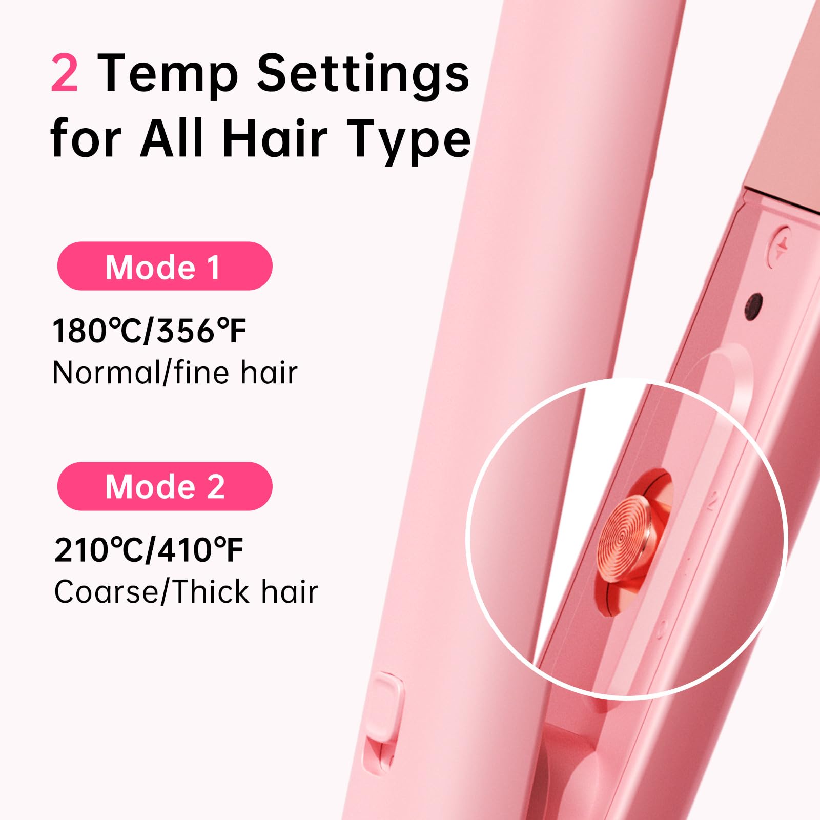 AIMSEE short-hair styling with 1-inch plates for bangs.