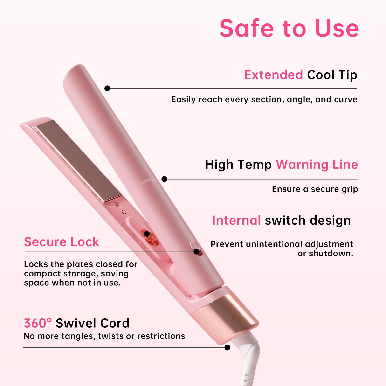 AIMSEE worldwide-use mini flat iron fits in your bag.