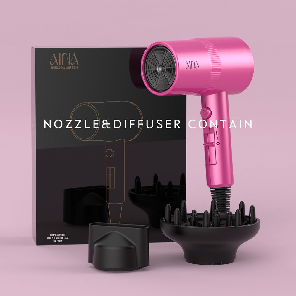 AINA Hair Dryer Cold Shot to lock in style with cool air.