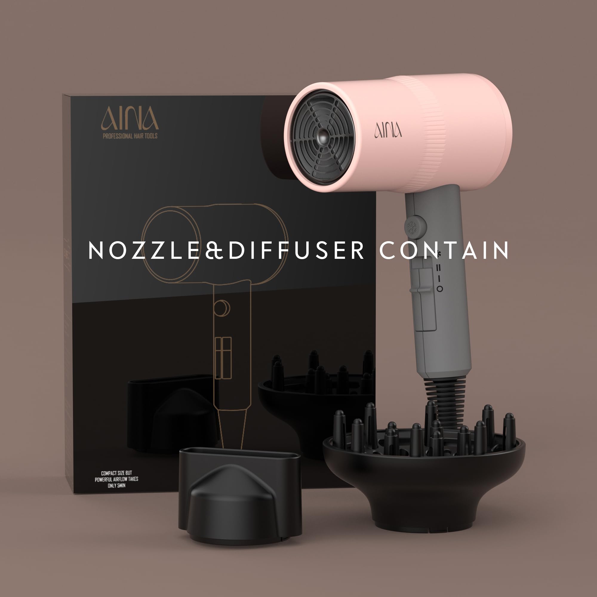 Aina concentrator nozzle highlighting targeted drying and precision.