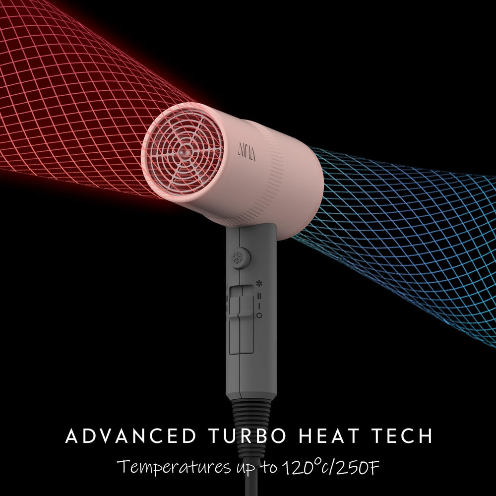 Aina diffuser attachment in use for voluminous, defined styles.